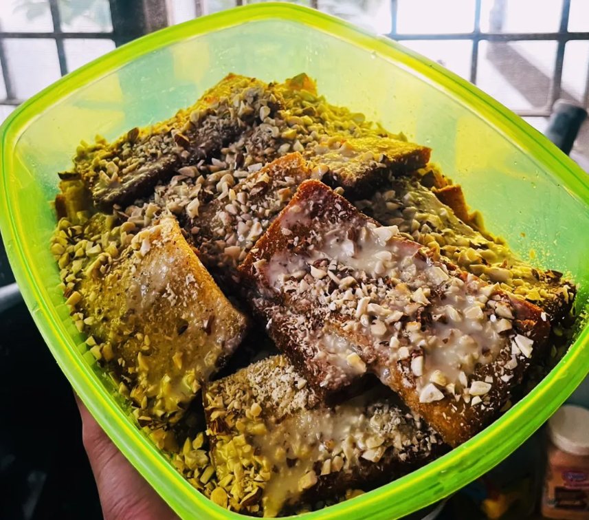 Tub of QnQ double ka meetha packed to go