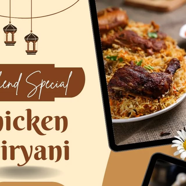 QnQ Cafe weekend special announcement — chicken biryani in Sainikpuri, Secunderabad
